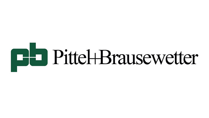 Buchstaben pb in grün; schwarzer Schriftzug Pittel+Brausewetter auf weißem Hintergrund
