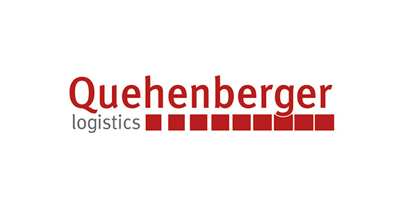 Schriftzug Quehenberger Logistics auf weißem Hintergrund